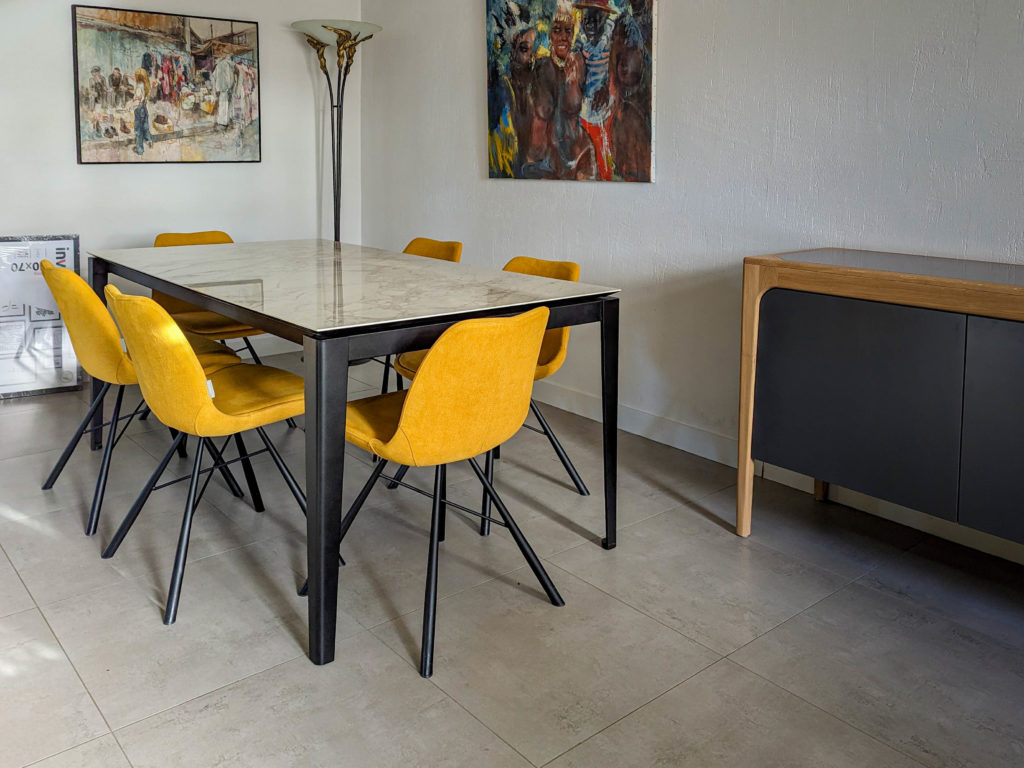 Table céramique avec allonges RAPSODY sélection showroom Meubles Loizeau à La Romagne / Cholet (49) modèle Dylan Pure Designs